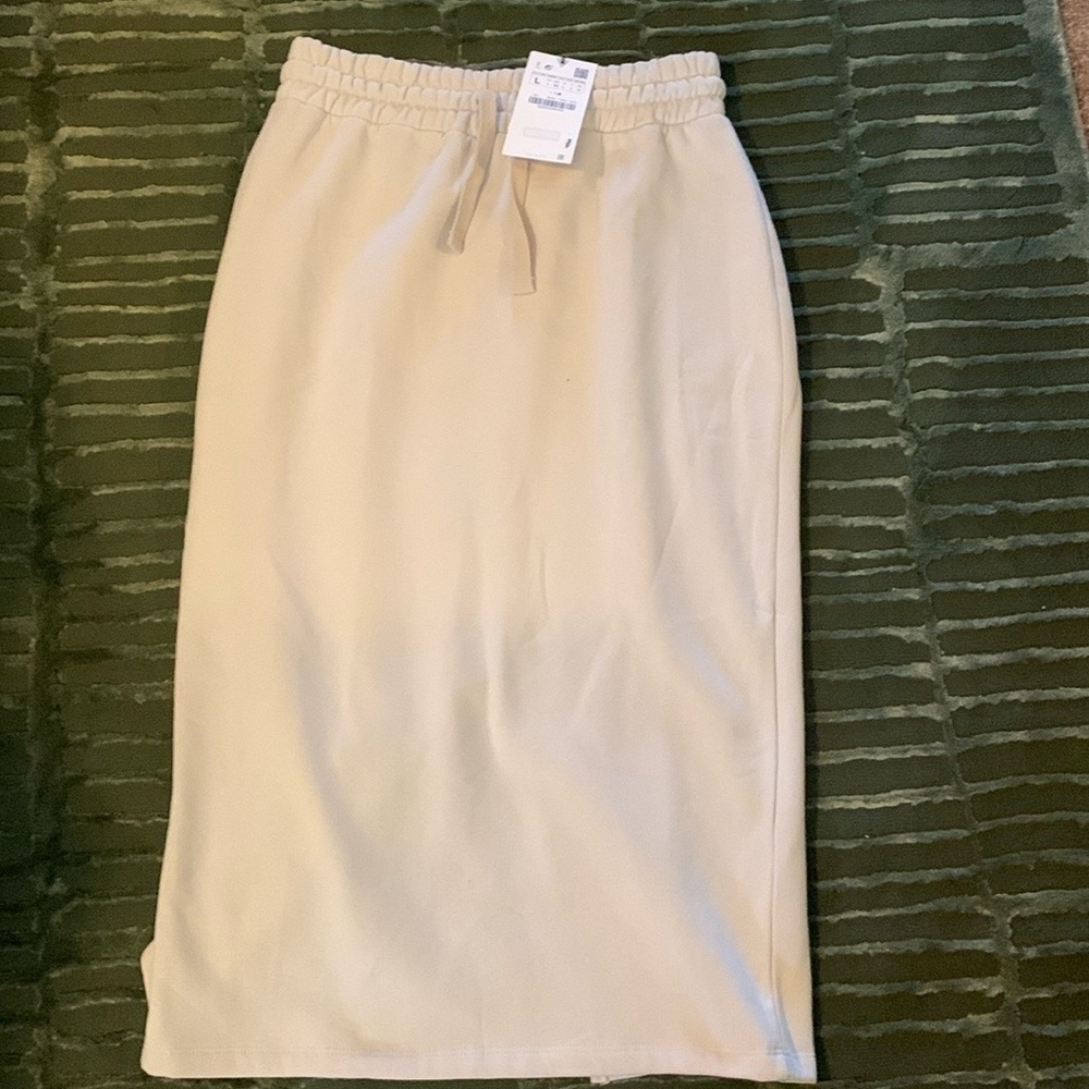Zara Midi Sweatsuit Material Pencil Skirt